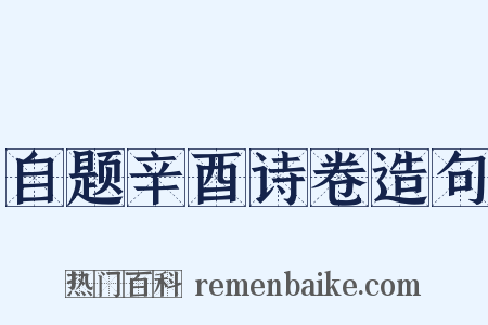 自题辛酉诗卷造句是什么意思的图片